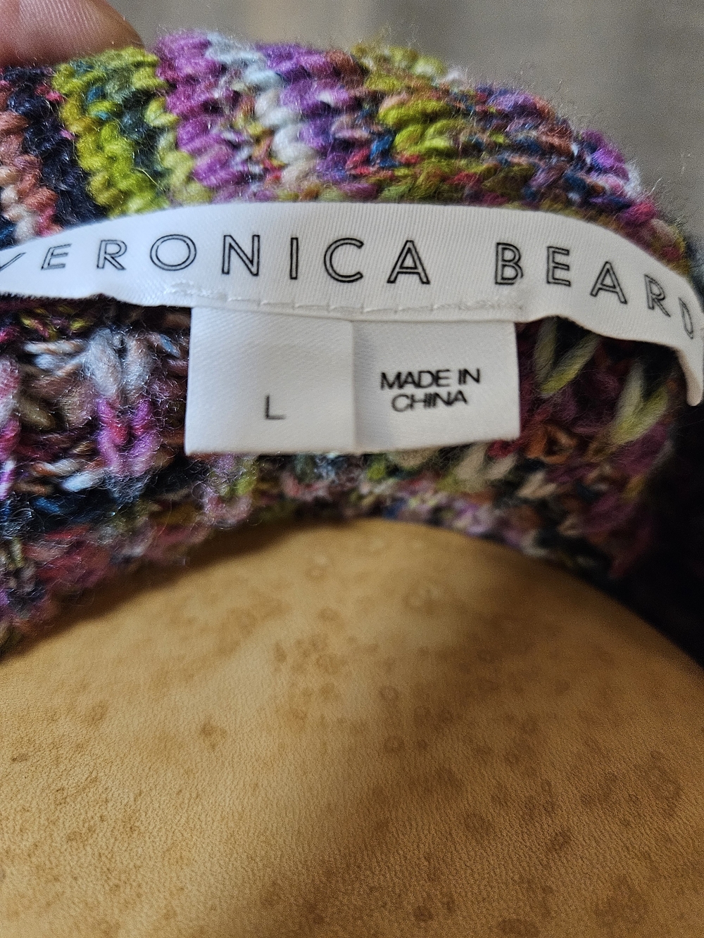 Veronica Beard Multicolor V-Neck Button Cardigan — Purple, Green, Pink, Black - Picture 5 of 5